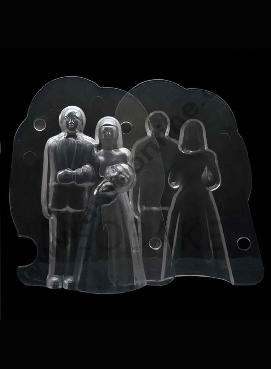 Cake Decor Polycarbonate 3D Wedding Couple Chocolate Mold Cake Decorating Chocolate Mould Tools