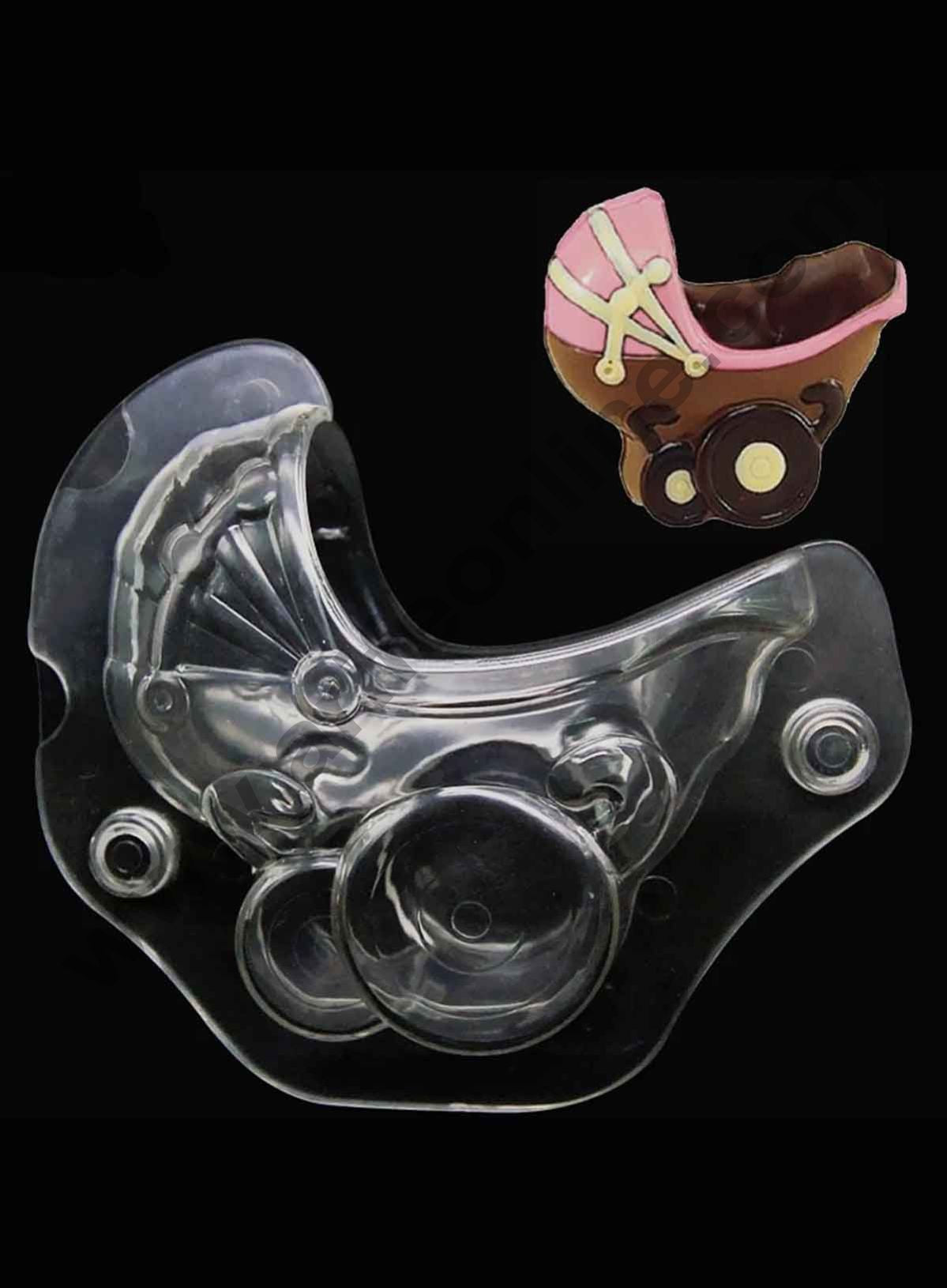 Cake Decor Polycarbonate 3D Baby Cart Chocolate Mold Cake Decorating Chocolate Mould Tools