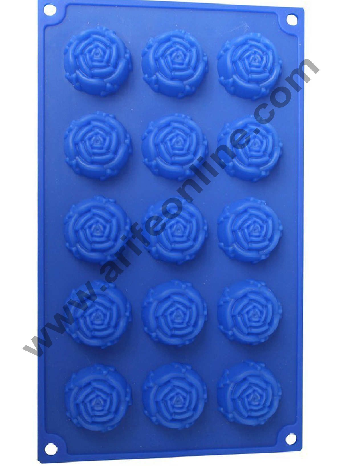 Cake Decor Silicon 15 in 1 Rose Shape Muffin Cupcake Mould
