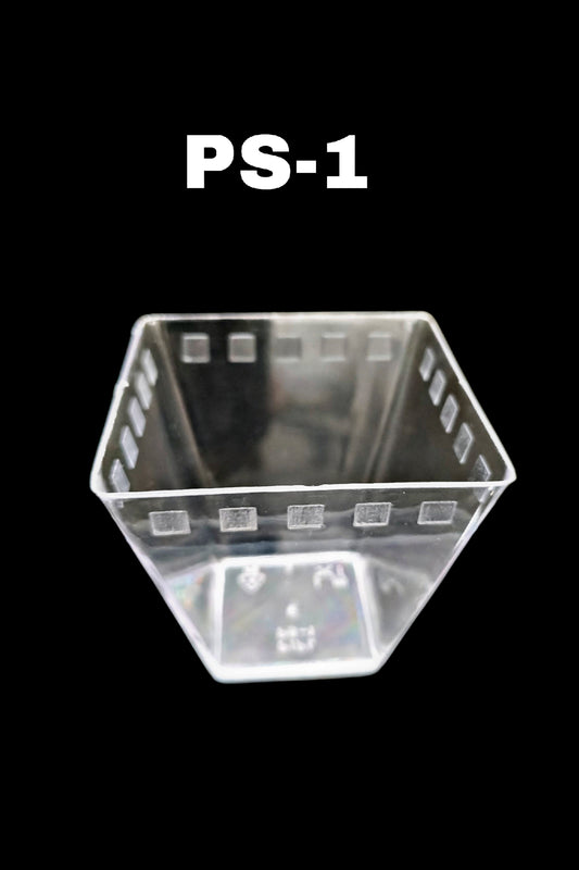 Mini Transparent Acrylic Square Shape Mousse Cup Without Lid | Pudding Cup | Parfait Cup 125ML (PS-1) (MOQ 500 PCS) (E)