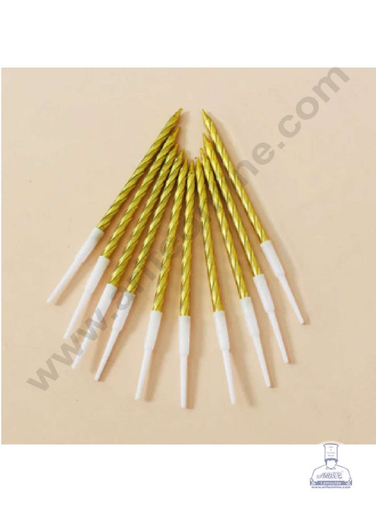 10 pcs Golden Twist Long Thin Candle for Party Decoration for Cake and Cupcake (MOQ 20 SET)
