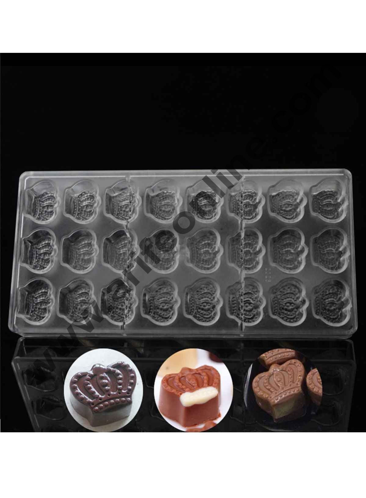 Cake Decor 24 Cavity King Crown Sahpe Polycarbonate Chocolate Mould; Chocolate