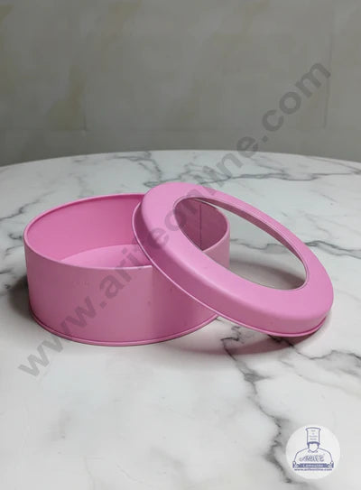 Dream Tin with Window (IMP) | Dream Cake Tin | Torte cake | Cookie |Pink|13.5 cm x 5 cm|Big (OD)