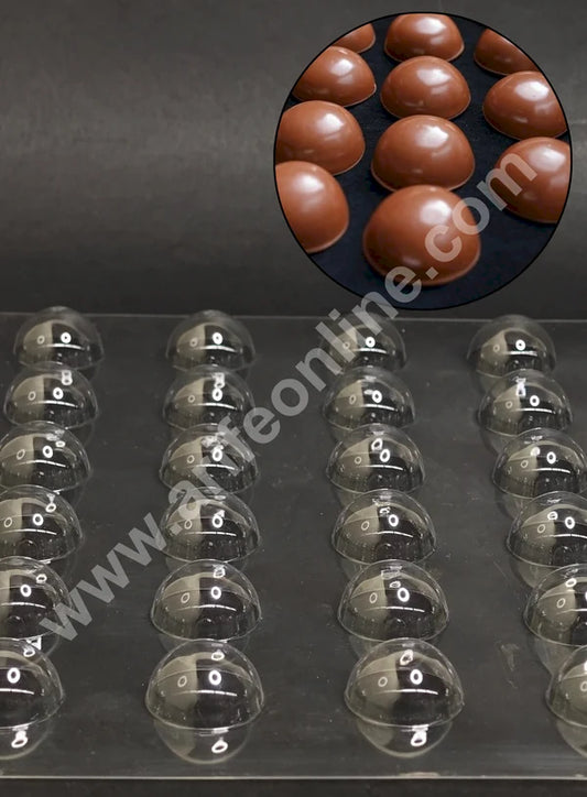 Clear Plastic PVC Half Sphere Chocolate Mould – 48 Cavity | Dome Shape Polycarbonate Mold (MOQ 50 PCS) (RE)