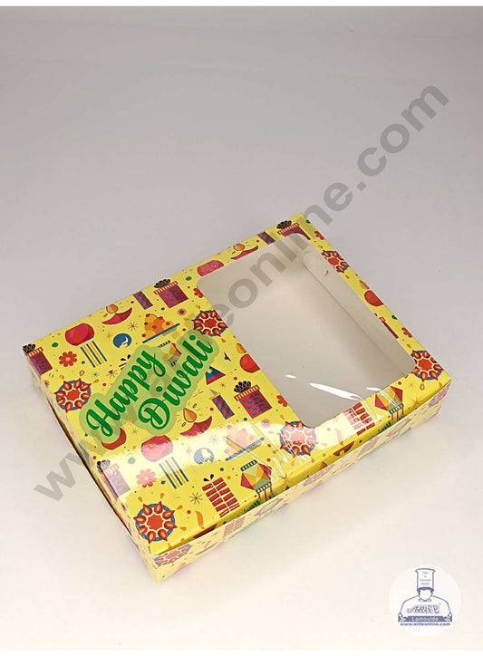 12 Cavity Diwali Theme Chocolate Box with Clear Window & Cavity ( 10 Piece Pack ) - Yellow (MOQ 12 PACK) (ARD)