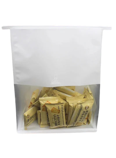 Large bread pouch With Window-White - (28 X 17.5 X 10.5 cm) (Pack of 10) (SB-ZP-16) (MOQ 12 PACK)