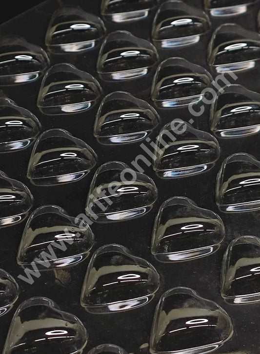 Clear Plastic PVC Heart Shape Chocolate Mould – 48 Cavity | Heart Shape Polycarbonate Mold (MOQ 50 PCS) (RE)