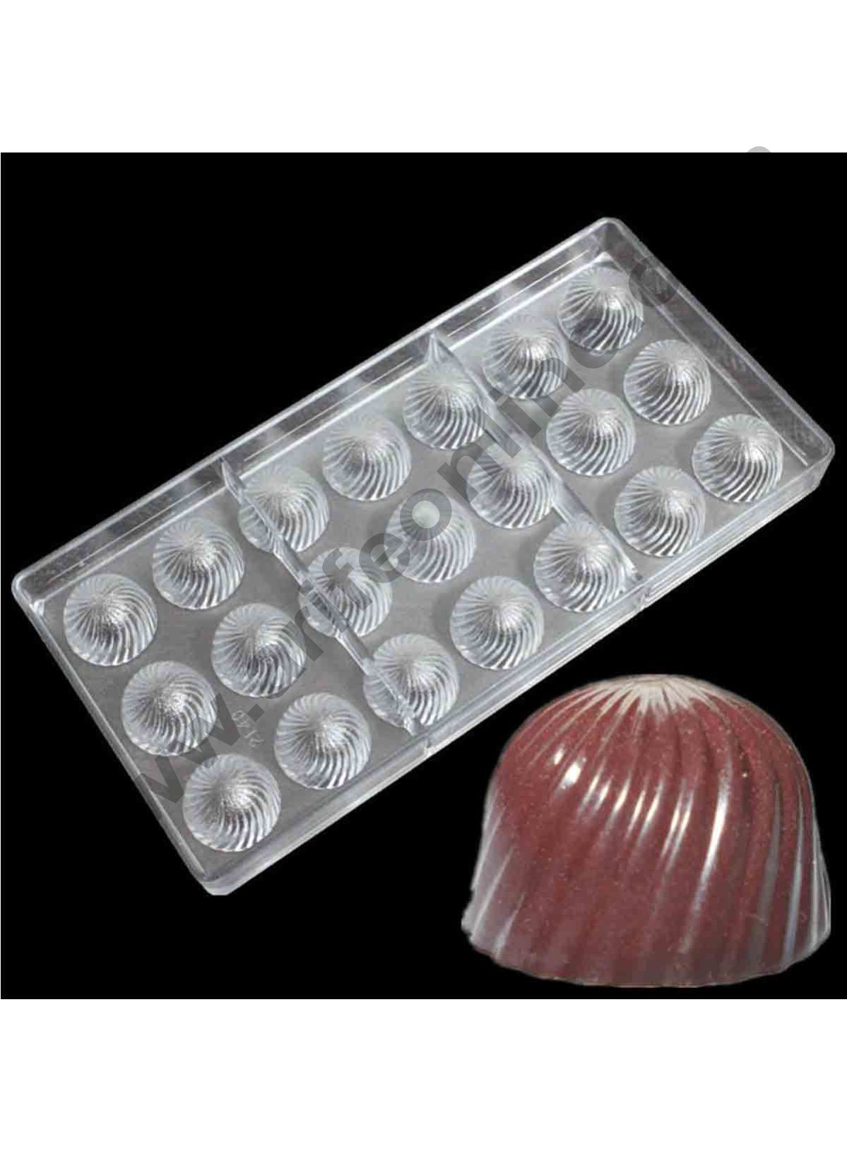 Cake Decor21 Cavity Spiral Bell Shape Polycarbonate Chocolate Mould