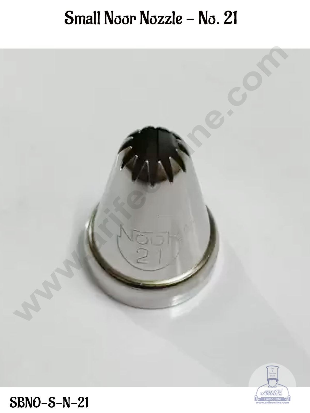 Small Noor Nozzle No. 21 Cake Icing with Collar Ring | Piping Steel Nozzle (MOQ 50 PCS)