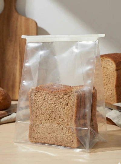 Large bread pouch With Window-Clear- (28 X 21 X 9.5 cm) (Pack of 10) (SB-ZP-18) (MOQ 12 PACK)