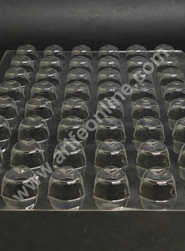 Clear Plastic PVC Triangle Design Chocolate Mould – 48 Cavity | Polycarbonate Mold (MOQ 50 PCS) (RE)