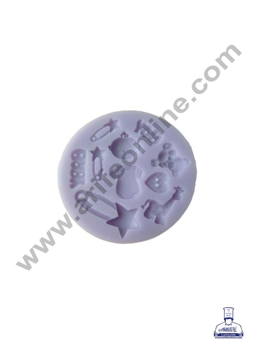 Silicone 10 Cavity Baby Theme Pink Fondant Marzipan Mould SBSP-Pink-049 / B112 (MOQ 12 PCS) (OD)