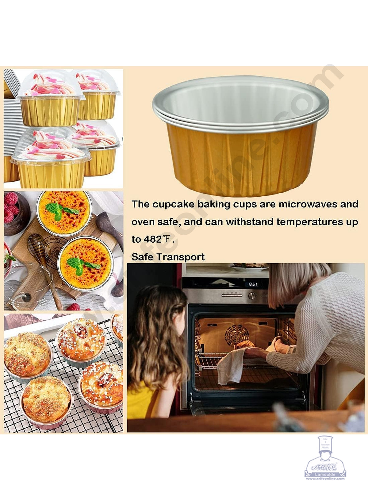 Round Frill Aluminium Tin Foil With Dome Lid Bake & Serve Cup| Aluminium Containers | Non-Stick Foil Baking Cups - 2000 Pcs per cartoon (MOQ 1 CRTN) (M)