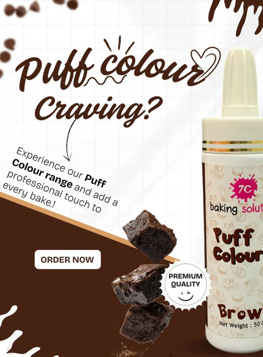 7C Edible Puff Colour Food Colour Powder Spray for Cakes Decoration - Brown ( 50 gm ) (MOQ 12 PCS) (FA.3)