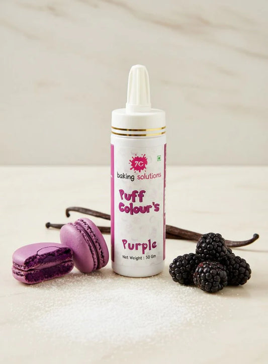 7C Edible Puff Colour Food Colour Powder Spray for Cakes Decoration - Purple ( 50 gm ) (MOQ 12 PCS) (FA.3)