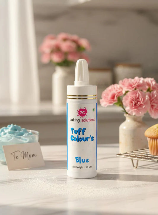7C Edible Puff Colour Food Colour Powder Spray for Cakes Decoration - Sky Blue ( 50 gm ) (MOQ 12 PCS) (FA.3)