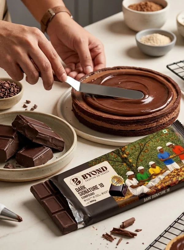 BYOND Dark Signature 18 Compound | Professional Dark Compound Chocolate for Baking, Moulding & Desserts (500 g) (Beyond-DSC-18)