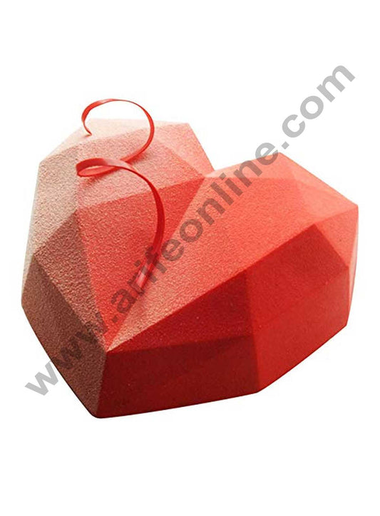 Cake Decor Silicon 3D Diamond Heart Cake Mould Mousse Silicon Moulds -Multicolor