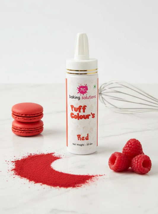 7C Edible Puff Colour Food Colour Powder Spray for Cakes Decoration - Red ( 50 gm ) (MOQ 12 PCS) (FA.3)