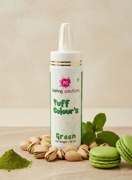7C Edible Puff Colour Food Colour Powder Spray for Cakes Decoration - Green ( 50 gm ) (MOQ 12 PCS) (FA.3)