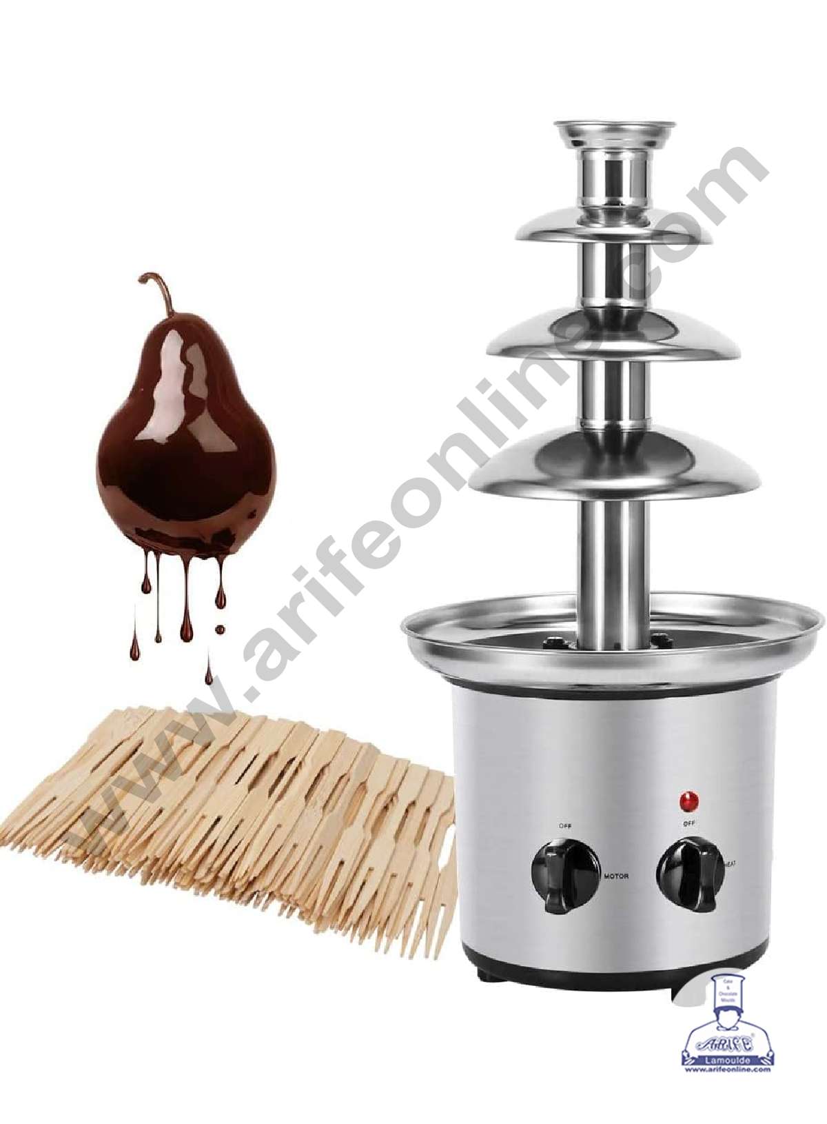 4 Tier Chocolate Fountain - Stainless Steel Machine - Fountain for Parties (MOQ 3 PCS) (RIDD)