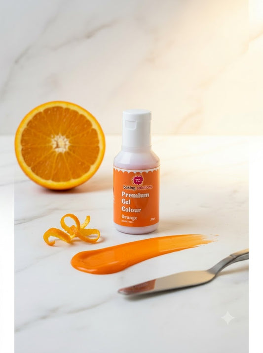 7C Edible Premium Gel Color Food Colouring for Icing, Cakes Decor, Baking, Fondant Colours - Orange (MOQ 12 PCS) (RA.24)