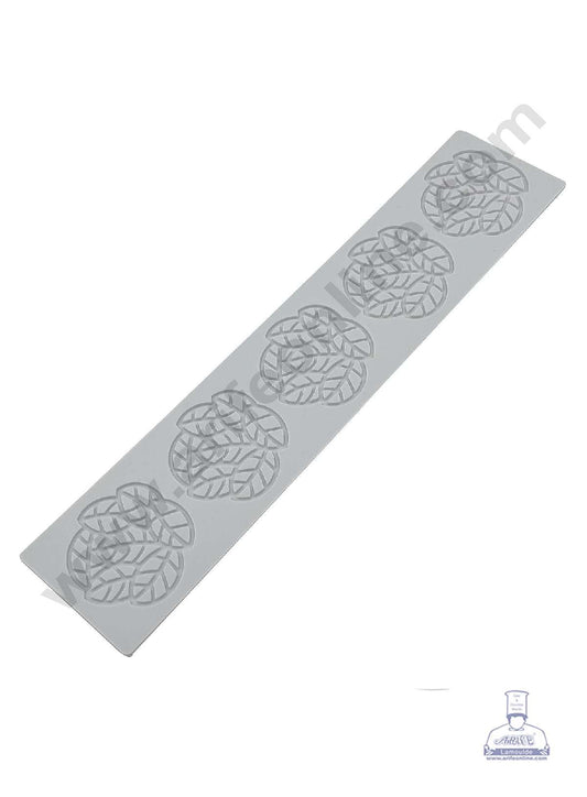 5 Cavity Leaf Flower Cutout Silicone Lace Mould, Cake Decorative Silicone Lace Mat Cake Baking Mat (SBSM-JSC3863) (MOQ 12 PCS) (EE)
