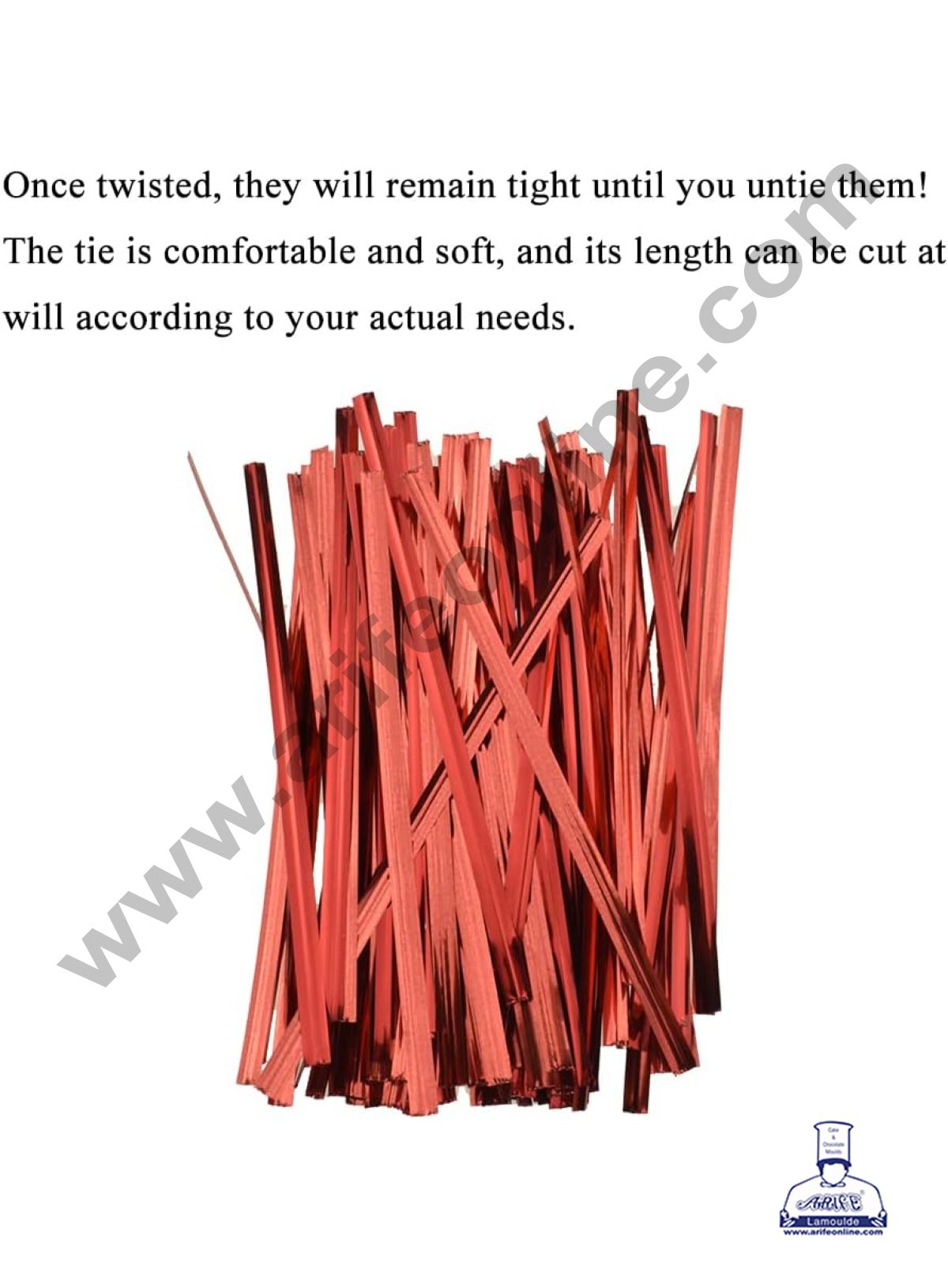 Metallic Twist Ties -Metallic Red (MOQ 50 PCS) (L)