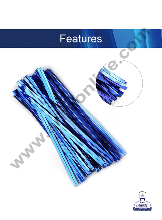 Metallic Twist Ties -Metallic Blue (MOQ 50 PCS) (L)