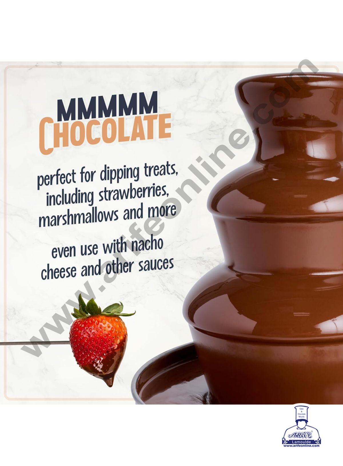 Mini 3 Tier Chocolate Fountain - Stainless Steel Machine - Fountain for Parties (MOQ 6 PCS)