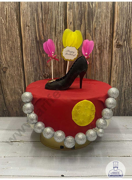 CAKE DECOR™ 1 Pieces Black High Heels Shoe Toys Cake Toppers (SB-T-CJ012-Shoe-Black)
