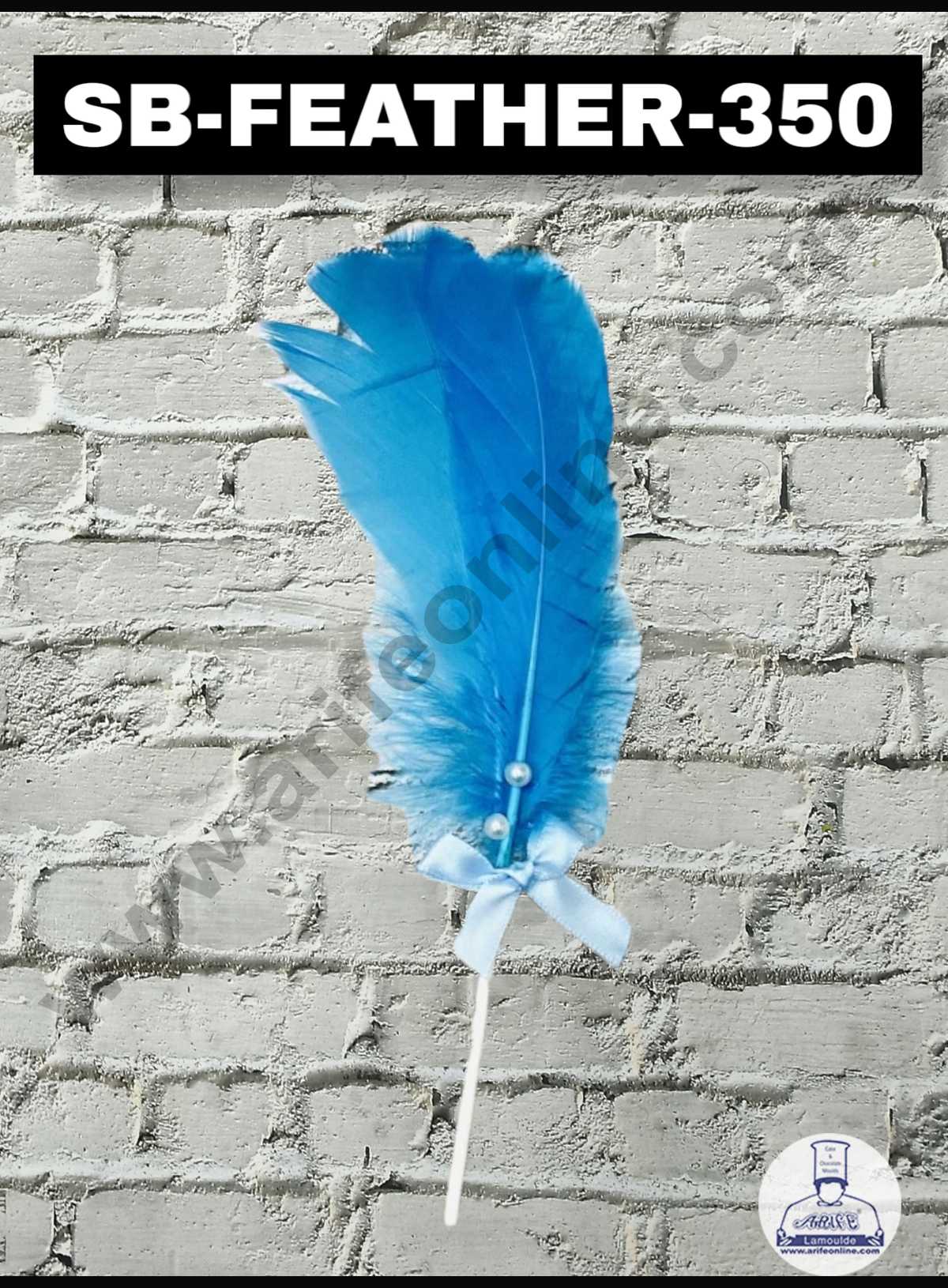 1pcs Blue Feather Topper For Cake Decoration ( SB-FEATHER-350-Blue ) (MOQ 12 PCS) (ID)