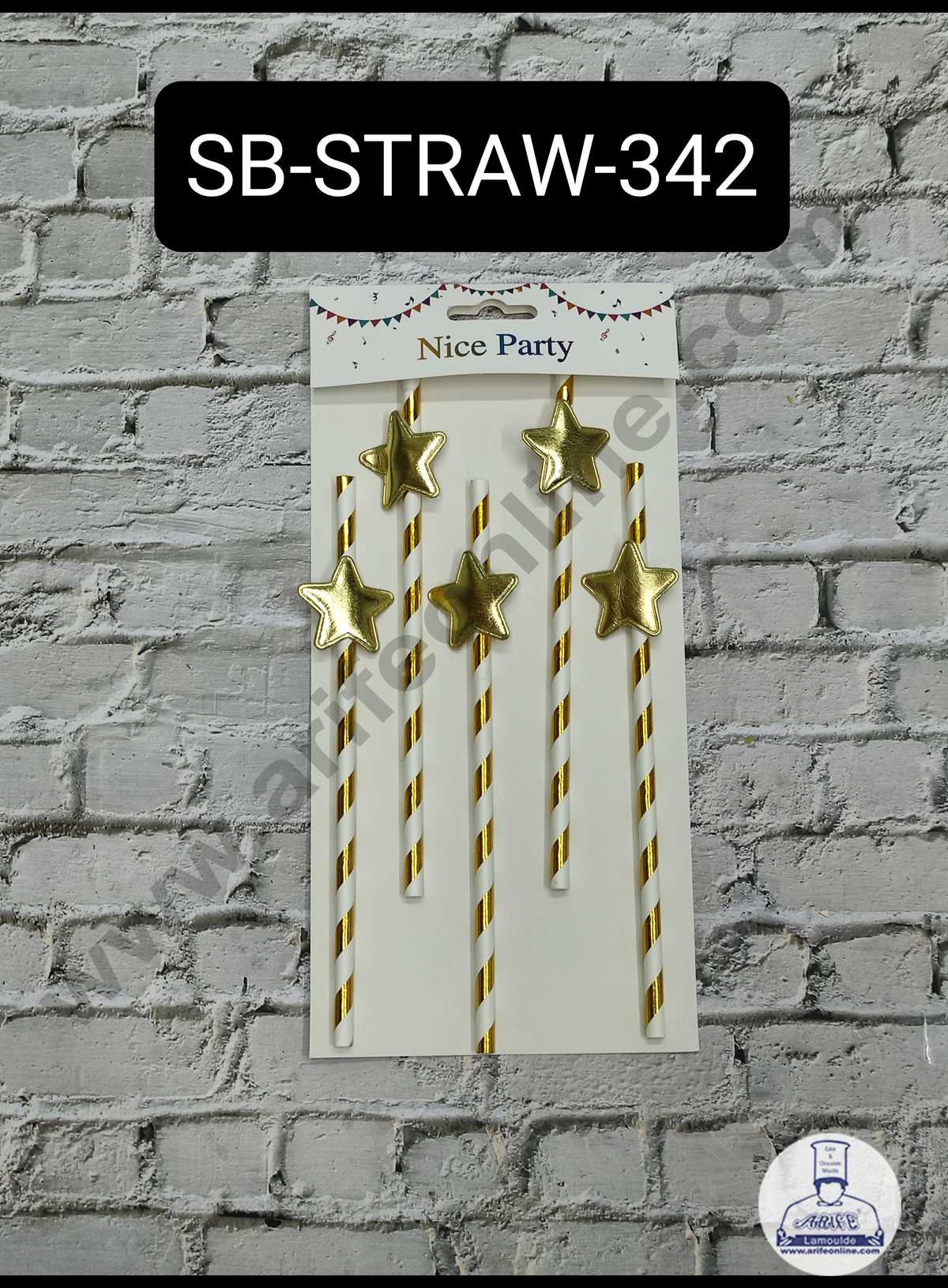 5pcs Golden Star Straw Topper For Cake Decoration( SB-STRAW-342-Golden ) (MOQ 12 PCS)