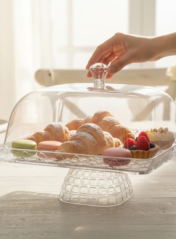 1 Pcs Small Square Acrylic Display Transparent Cake Stand (SBCS-2346-3) (MOQ 6 PCS)