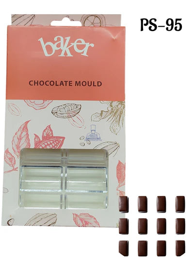 Small Bakers 14 Cavity Polycarbonate Rectangle/Bar Chocolate Mold |SBPS-95|1 Piece| (MOQ 12 PCS) (UD)