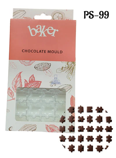 Small Bakers 32 Cavity Polycarbonate Chocolate Puzzle Mold |SBPS-99|1 Piece| (MOQ 12 PCS) (UD)