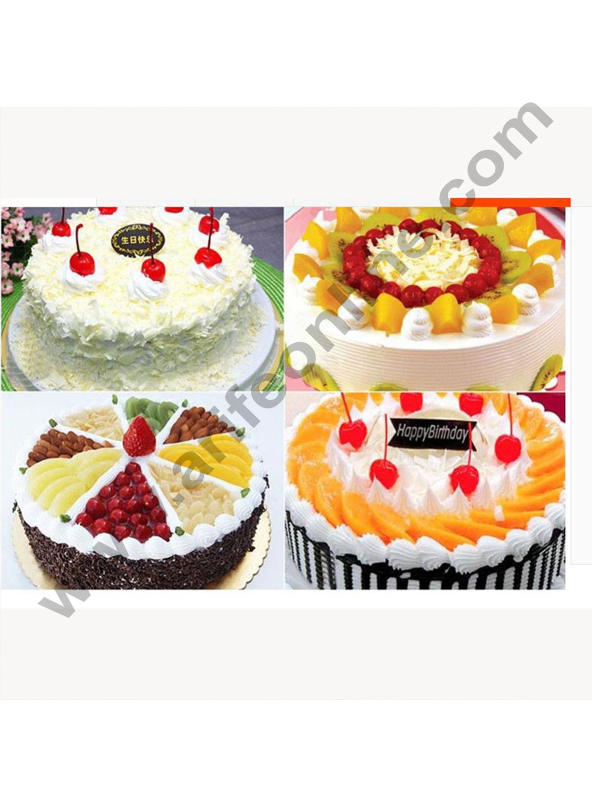 Cake Decor Gold Design Flower Print Glossy Corrugated Cake Board Base 8 Inch Diameter for Half Kg Cakes- Pack of 10Pcs