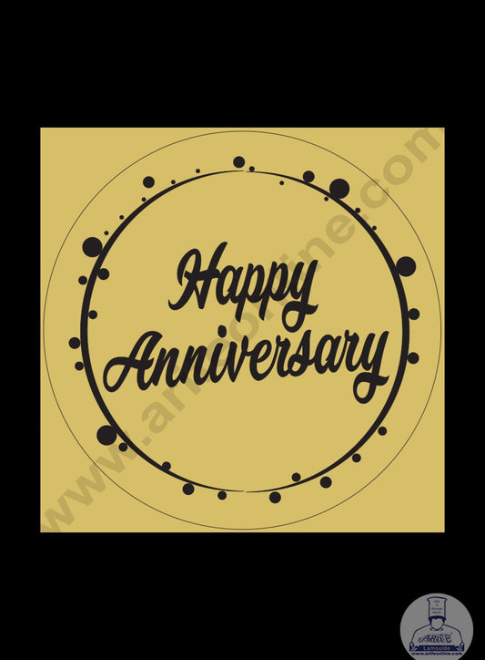 Cake Decor Acrylic Happy Anniversary Coin Topper for Cake and Cupcakes ( SBMT-Coin-013 )
