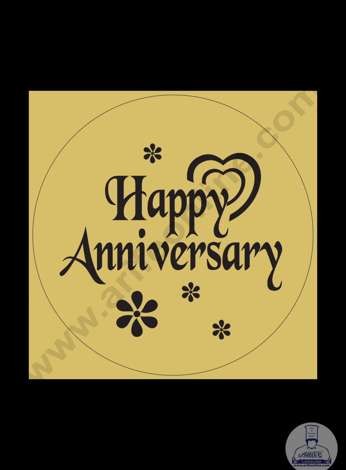 Cake Decor Acrylic Happy Anniversary Coin Topper for Cake and Cupcakes ( SBMT-Coin-014 )