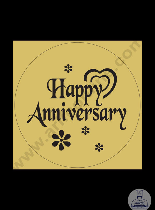 Cake Decor Acrylic Happy Anniversary Coin Topper for Cake and Cupcakes ( SBMT-Coin-014 )
