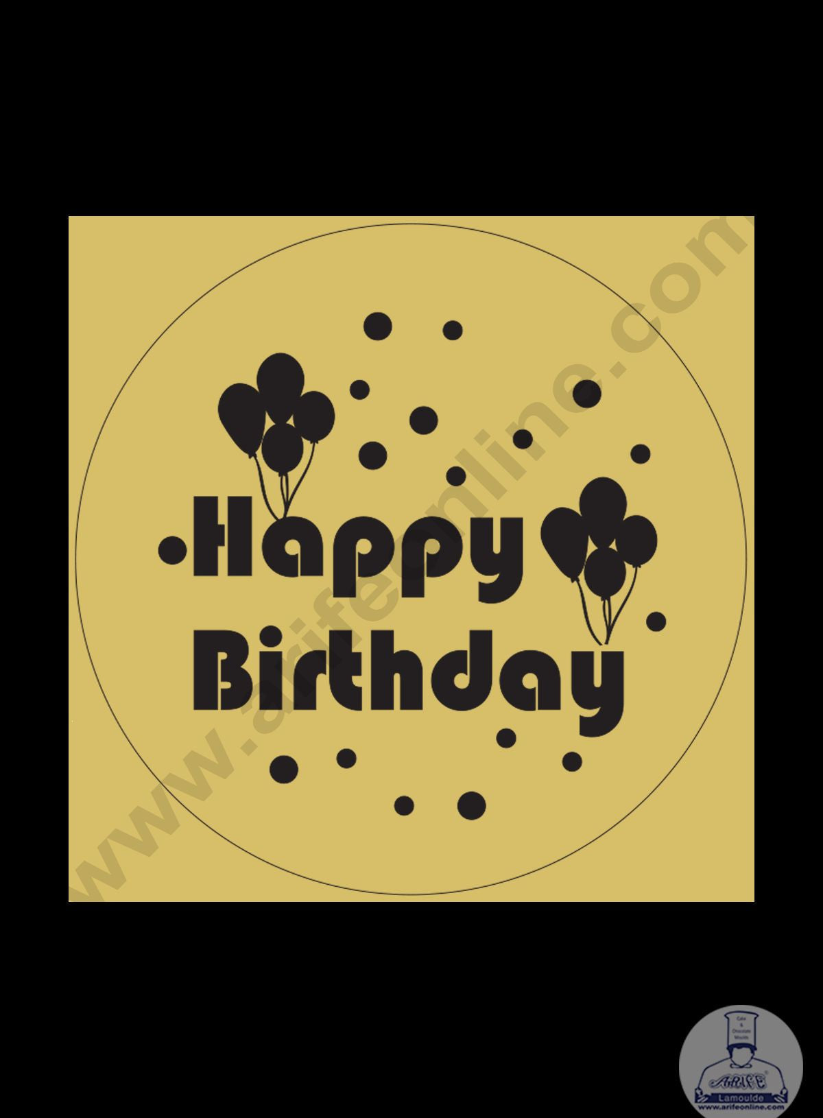 Cake Decor Acrylic Happy Birthday Coin Topper for Cake and Cupcakes ( SBMT-Coin-002 )