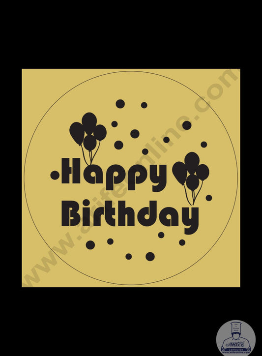 Cake Decor Acrylic Happy Birthday Coin Topper for Cake and Cupcakes ( SBMT-Coin-002 )