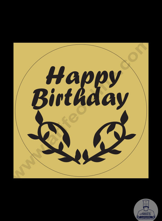 Cake Decor Acrylic Happy Birthday Coin Topper for Cake and Cupcakes ( SBMT-Coin-009 )