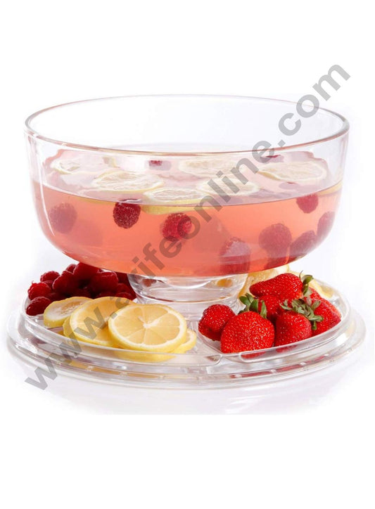 Amazing Cake Stand Multifunctional Cake and Salad Server with 5 Compartment Tray or Center Dip Bowl Round (MOQ 12 PCS)