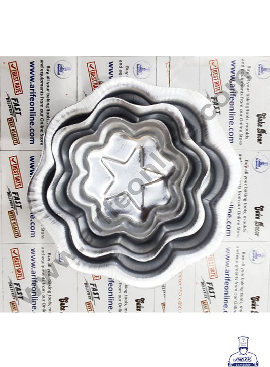 Cake Decor Mini Flower Shape Aluminum 3 in 1 Cake Mould ( Set of 3 )