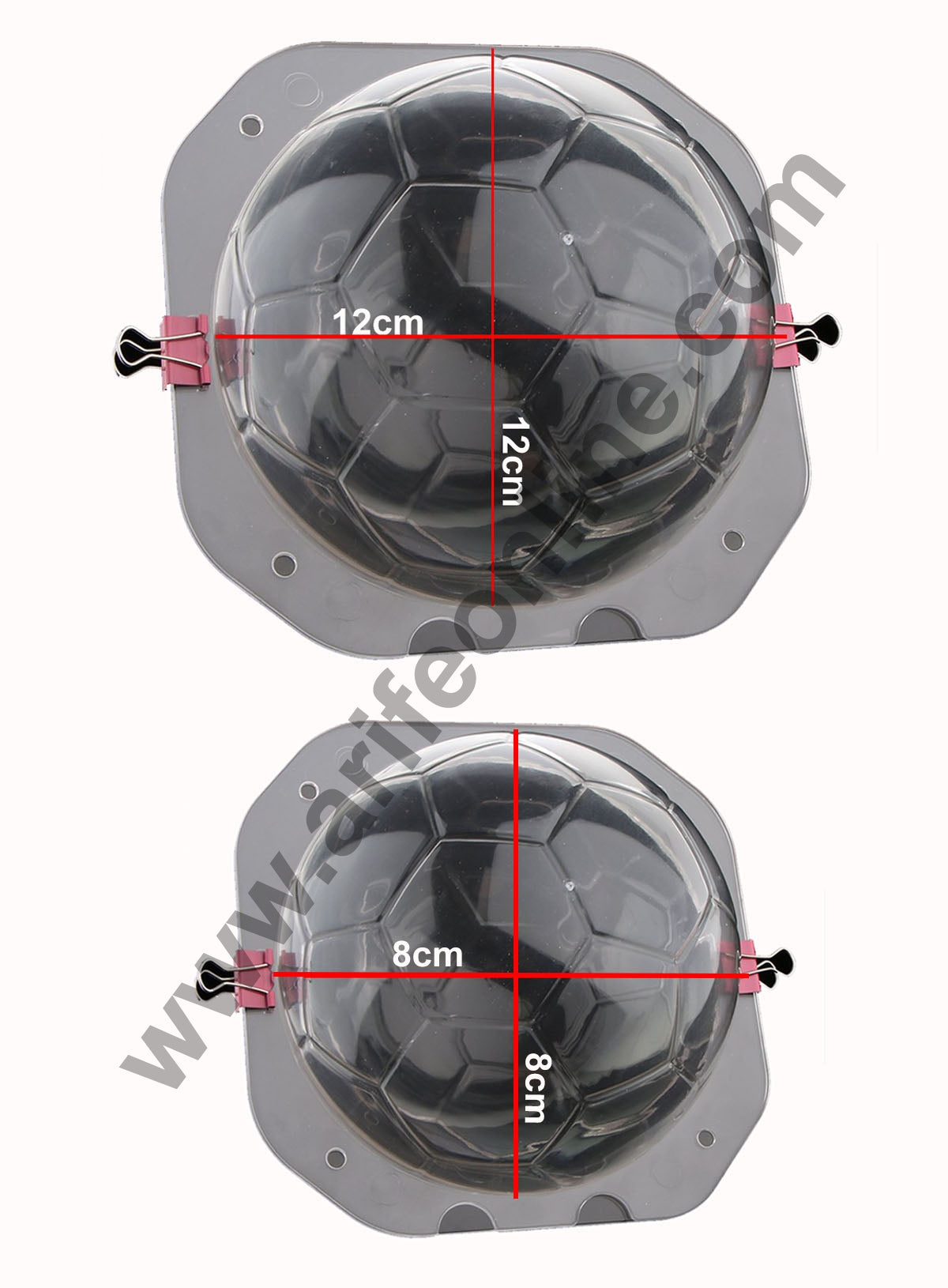 Cake Decor Polycarbonate 3D Football Shape Chocolate Mold Cake Decorating Chocolate Mould Tools (2 Different Sizes)
