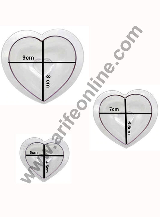 Polycarbonate 3D Valentine Heart Shape Chocolate Mold Cake Decorating Chocolate Mould Tools ( 3 Different Sizes) (MOQ 12 PCS)