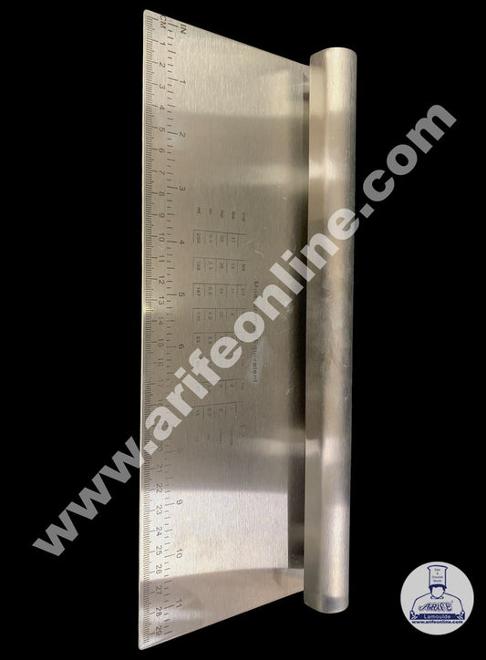 Cake Decor Stainless Steel Jumbo Dough Scrapper with Stainless Steel Handle - 29 cm