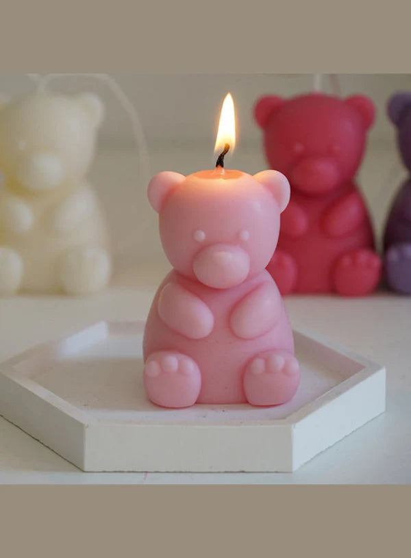 3D Big Sitting Bear Silicone Candle Mould | Soap, Wax Mould | 8x7cm | SB-SCM-DYF6734 (MOQ 12 PCS) (ALD)