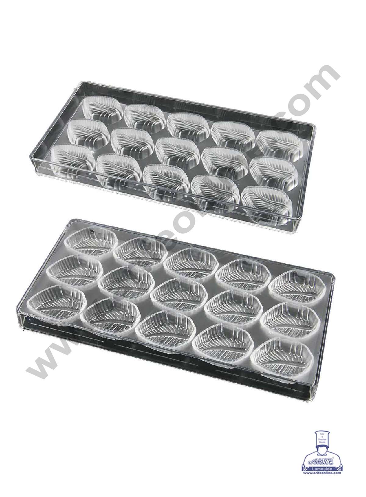 15 Cavity Leaf Shaped Polycarbonate Chocolate Mold - ( FD 3419 ) (MOQ 12 PCS) (AME)
